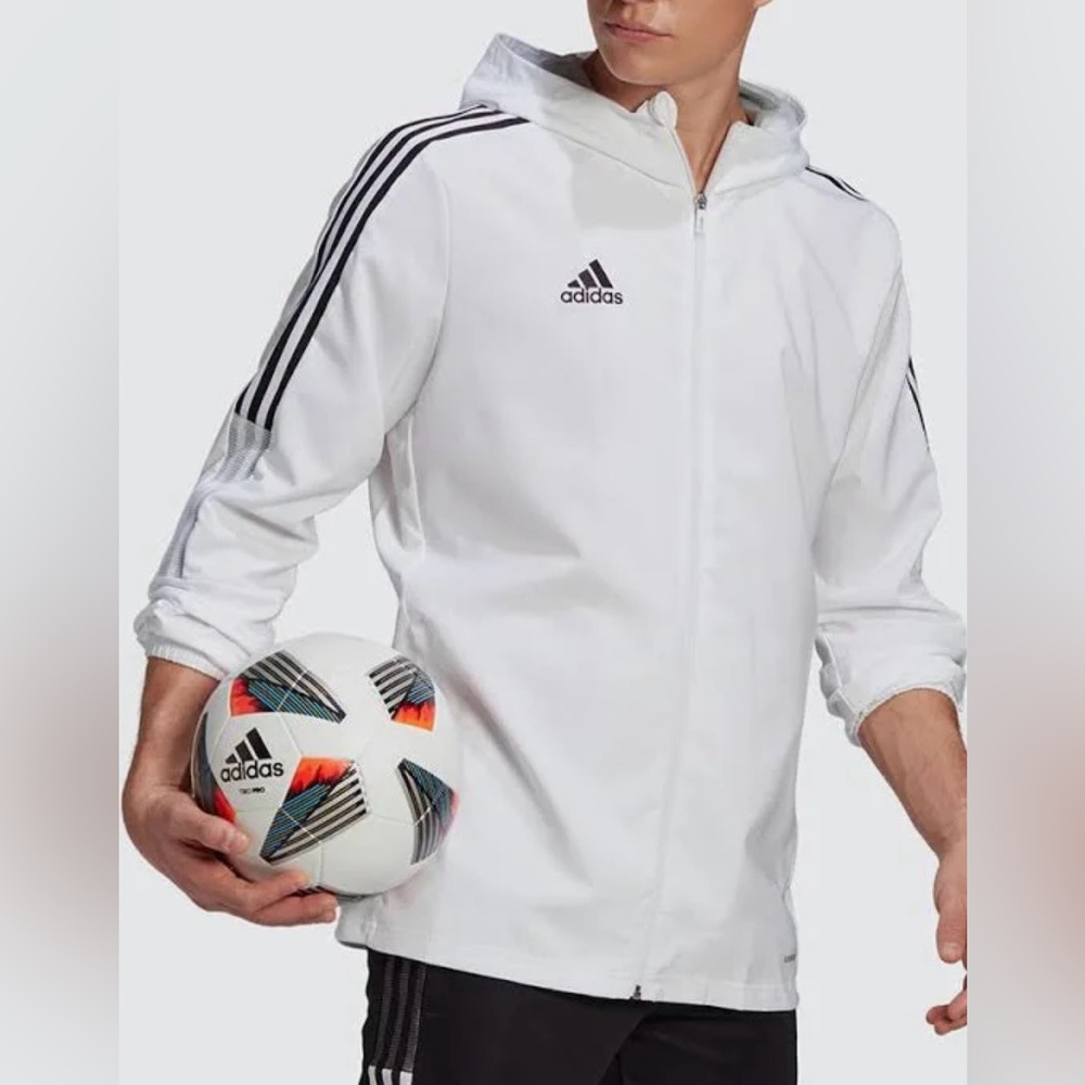 Adidas Mens Trio 21 windbreaker size XL white